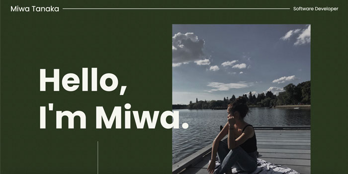 Screenshot: Miwa's Portfolio page